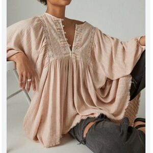 Lucky Brand Lace Yoke Tunic